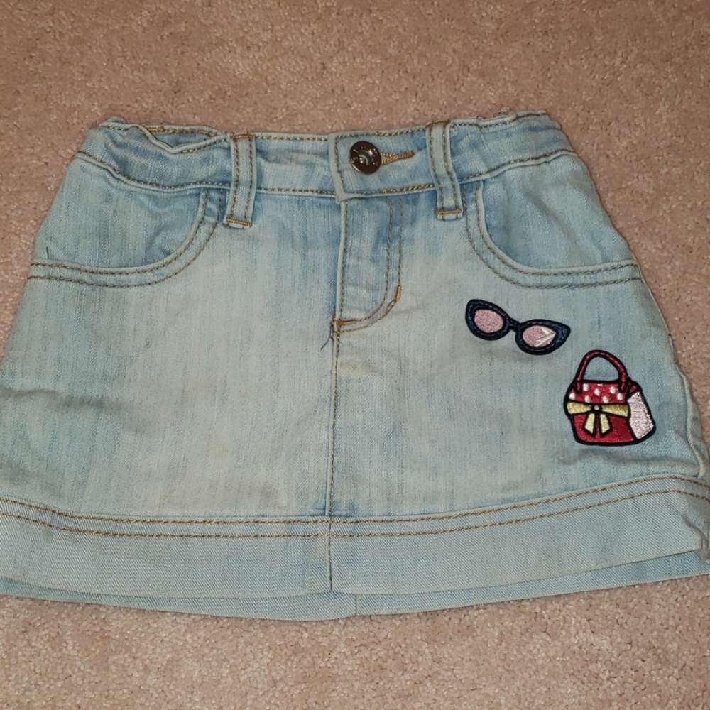 Jean skirt from Italy w patches